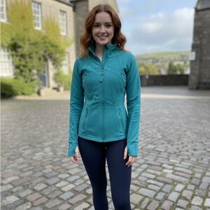 LULULEMON DEFINE Teal Jacket with one of a kind embroidered shamrock ☘️